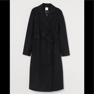 H&M tie belt heavyweight coat